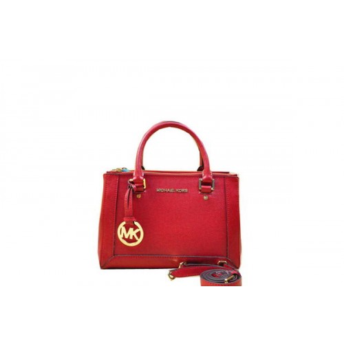 Borsa Tote Michael Kors Selma Originale In Pelle Saffiano MK1993 Rossa