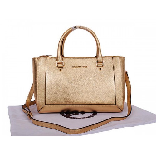 Borsa Tote Michael Kors Selma In Pelle Saffiano MK8704 Oro