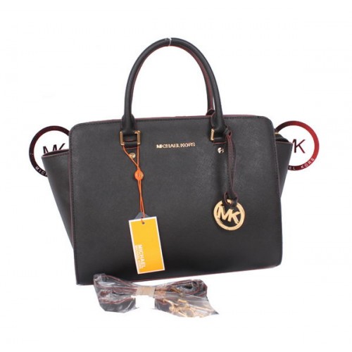 Michael Kors Selma Borsa a cartella con cerniera superiore MK115 nera