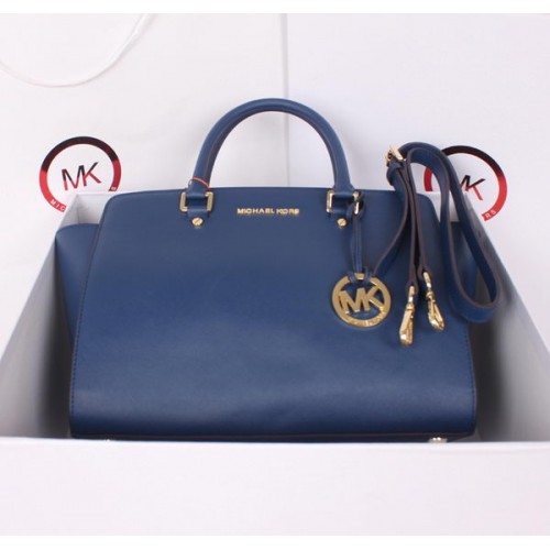 Michael Kors Selma Borsa a cartella con cerniera superiore MK115 blu
