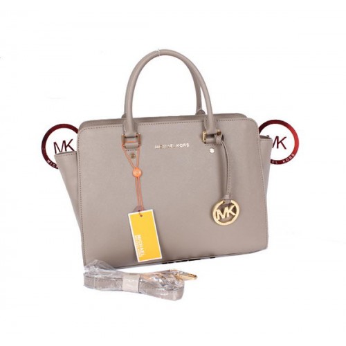 Michael Kors Selma Borsa a cartella con cerniera superiore MK115 grigia