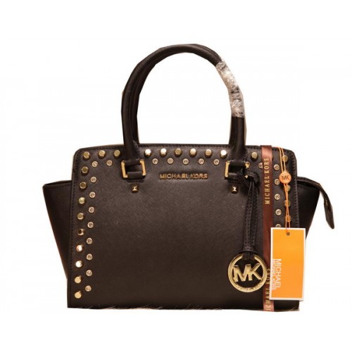 Michael Kors Selma Borsa a cartella con cerniera superiore MK1887 nera