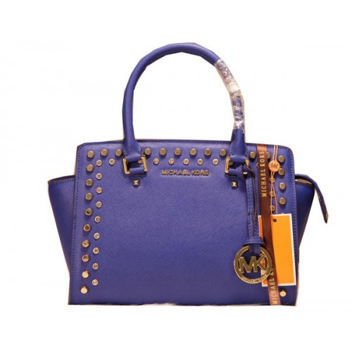 Michael Kors Selma Borsa a cartella con cerniera superiore MK1887 Blu