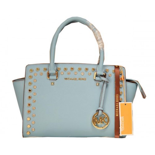 Michael Kors Selma Borsa a cartella con cerniera superiore MK1887 Azzurro