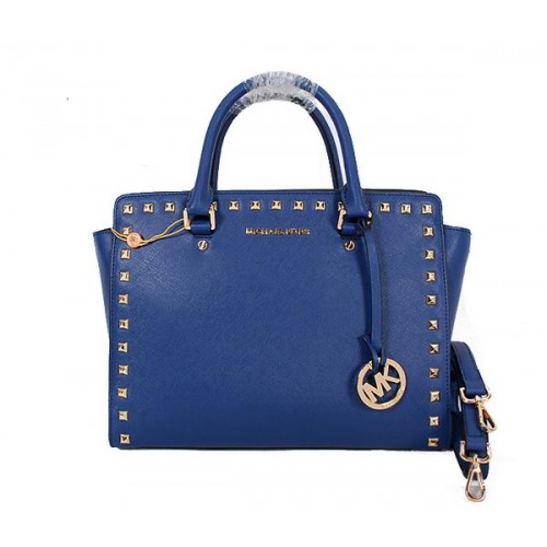 Michael Kors Selma Borsa a cartella con cerniera superiore MK8710 Blu