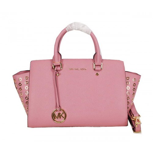 Michael Kors Selma Top-Zip Borsa a tracolla in pelle originale MK8027 Rosa