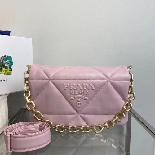 Prada Borsa a spalla in nappa imbottita 1BD306 rosa