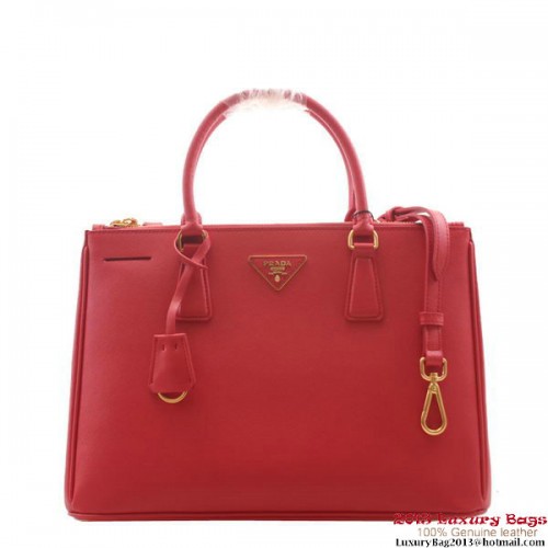 Prada BN2274 Borsa tote in pelle di vitello rosso Saffiano