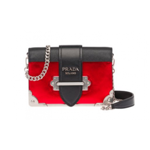 Borsa Prada Cahier in pelle di vitello 1BH018 rossa