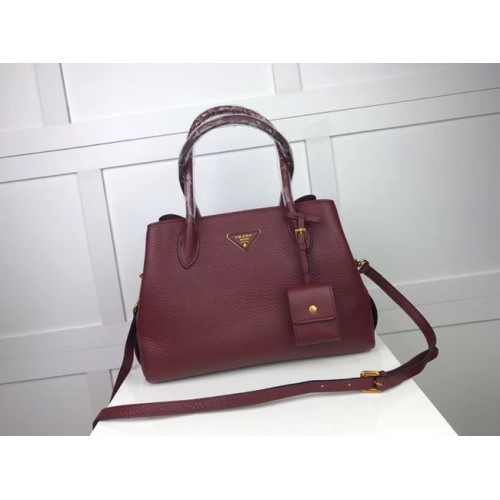 Prada Borsa in pelle di vitello 1127 Bordeaux