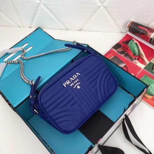 Prada Borsa in pelle di vitello 183 blu