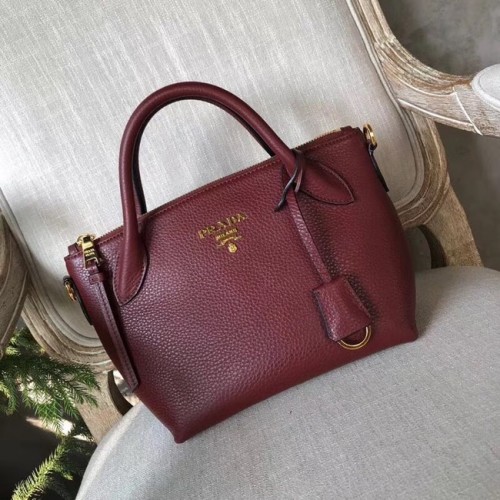 Prada Borsa in pelle di vitello 1BH111 Bordeaux