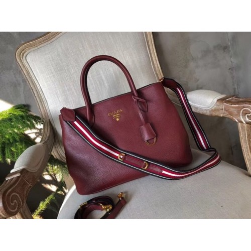 Prada Borsa in pelle di vitello BN1579 Bordeaux