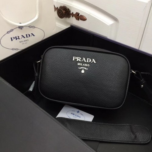 Prada Borsa a tracolla in pelle di vitello 1841 nera