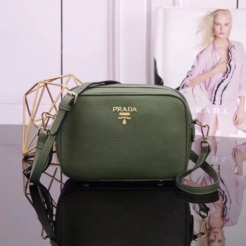 Prada Borsa a Spalla in Pelle di Vitello 1BH082 verde