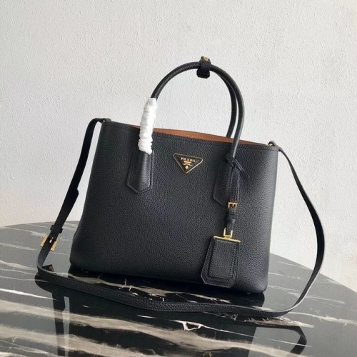 Borsa Prada in pelle di cervo 1BG008 nero&marrone