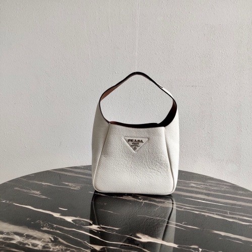 Borsa tote in pelle di cervo Prada 1BC127 Bianco