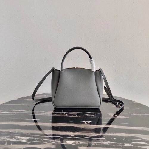 Borsa tote in pelle di cervo Prada 1BC145 grigia