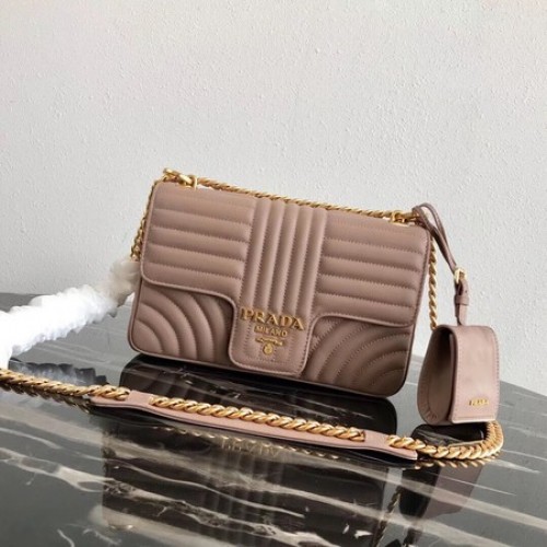 Borsa Prada Diagramme media in pelle 1BD108 Rosa Scuro