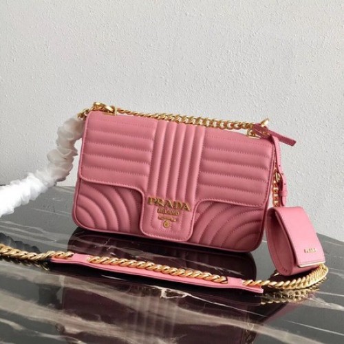 Borsa Prada Diagramme media in pelle 1BD108 rosa