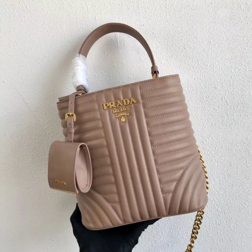 Prada Double Saffiano Borsa in pelle di vitello originale 1BA212 Rosa