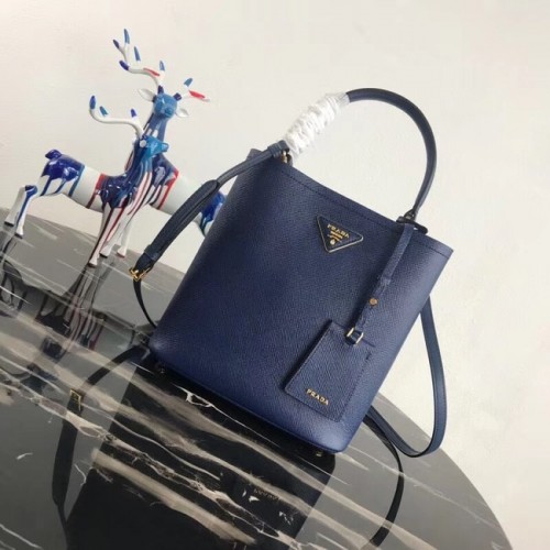 Borsa Prada Double in pelle Saffiano 1BA212 blu