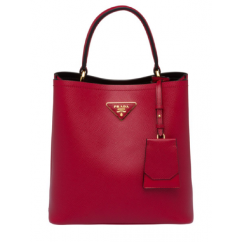 Borsa Prada Double in pelle Saffiano 1BA212 rossa
