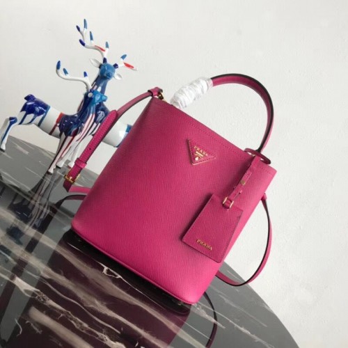 Borsa Prada Double in pelle Saffiano 1BA212 rosa
