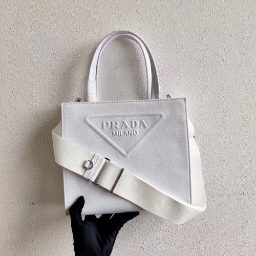 Borsa tote Prada Drill 1BG382 bianca