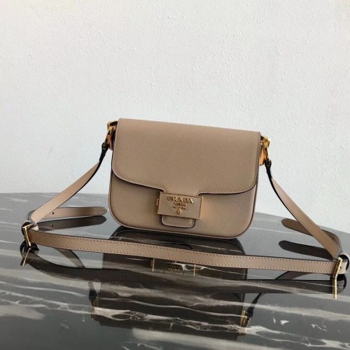 Borsa Prada Embleme in pelle Saffiano 1BD217 albicocca