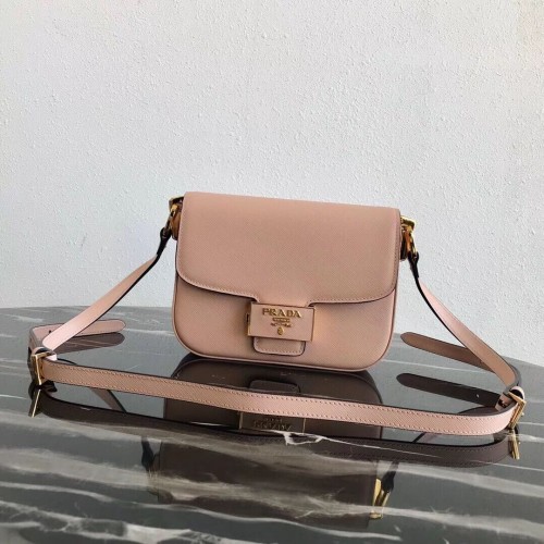 Borsa Prada Embleme in pelle Saffiano 1BD217 rosa
