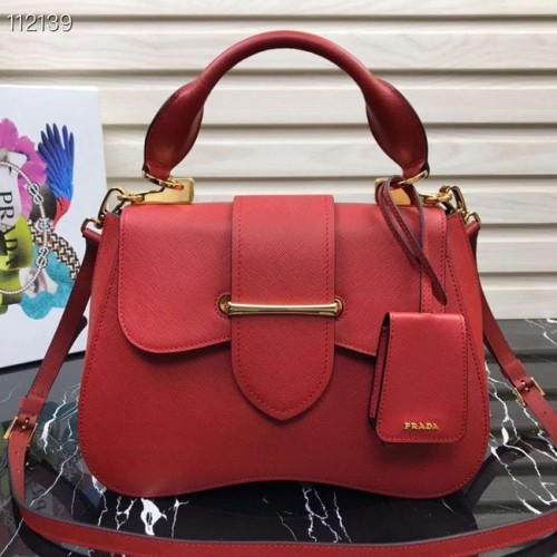 Borsa Prada Embleme in pelle Saffiano 1BN005 rossa