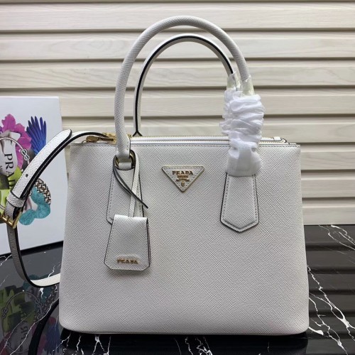 Borsa Prada Galleria in Pelle Saffiano 1BA232 Bianca