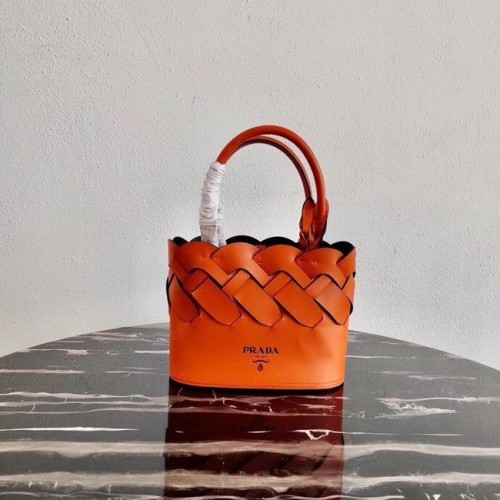Prada Pelle Tress Tote 1BG318 arancione