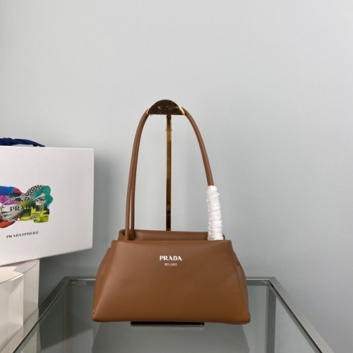 Prada Borsa a triangolo in pelle 1BA368 marrone