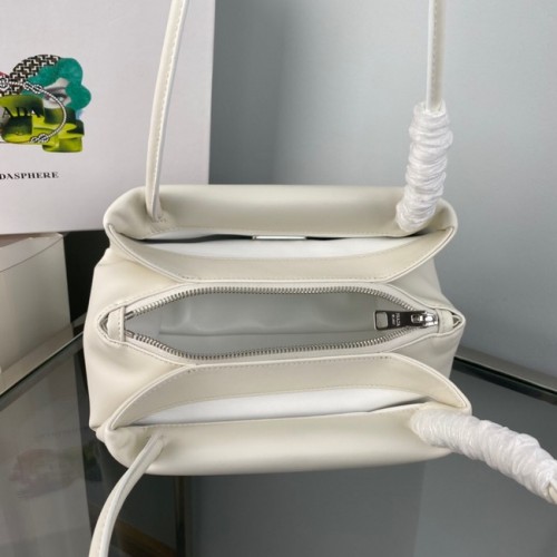 Prada Borsa a triangolo in pelle 1BA368 bianca