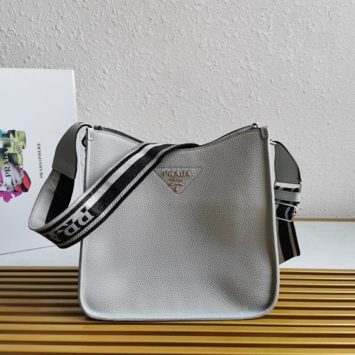 Prada Borsa in pelle con tracolla 1BC073 grigia
