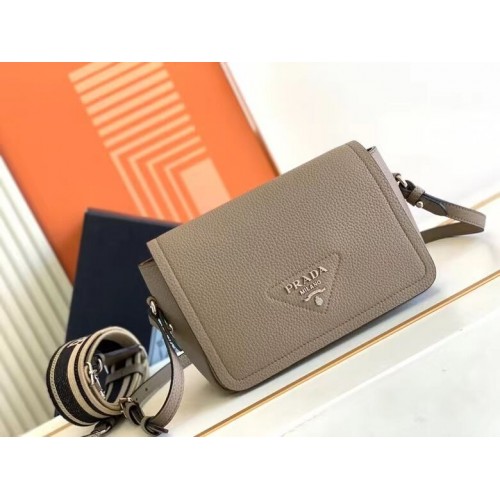 Prada Borsa in pelle con tracolla 1DB443 grigia