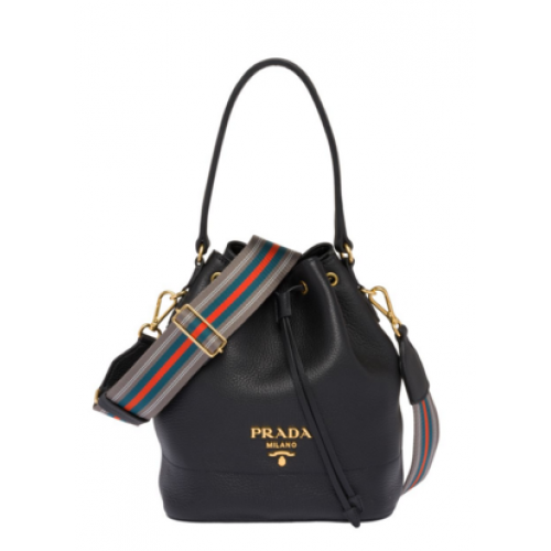Prada Borsa a secchiello in pelle 1BE018 nera