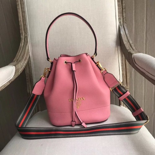 Prada Borsa a secchiello in pelle 1BE018 rosa
