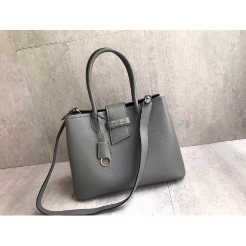 Prada Borsa a mano in pelle 1BG148 grigia