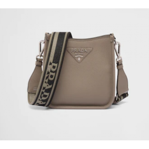 Prada Mini borsa a tracolla in pelle 1BH191 grigia