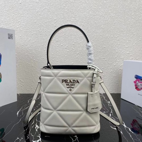 Prada Borsa Prada Spectrum in pelle nappa 1BG319 bianca