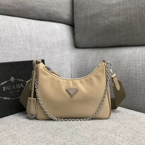 Prada Borsa a tracolla in nylon 91277 albicocca