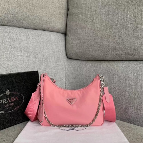 Prada Re-Edition 2005 borsa a tracolla in nylon 1BH204 rosa