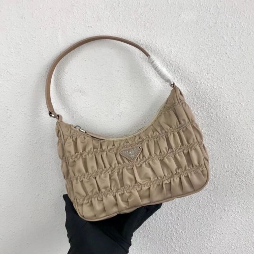 Prada Borsa mini in nylon e pelle Saffiano 1NE204 Albicocca