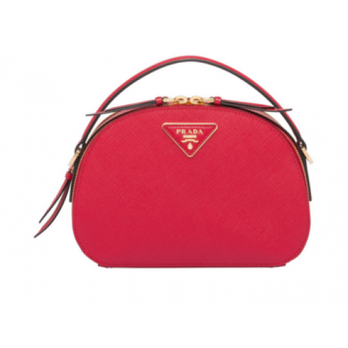 Borsa Prada Odette in pelle Saffiano 1BH123 rossa