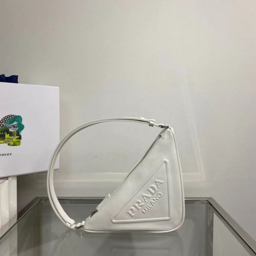 Prada Borsa a mano in nappa imbottita 1BE003 bianca