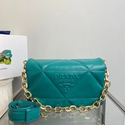 Prada Borsa a tracolla in nappa imbottita 1BD306 blu