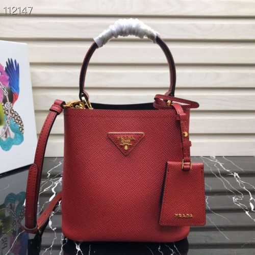 Borsa Prada Panier Piccola Originale Saffiano 1BA217 Rossa